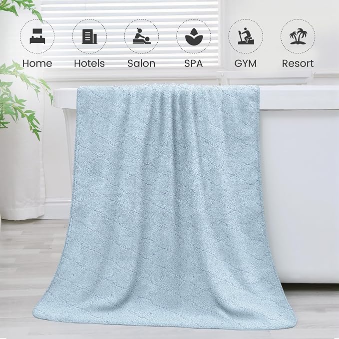 JML Bath Towels Pack of 2, 30 in x 60 in, Large Microfiber Bath Towel Set - Image 7