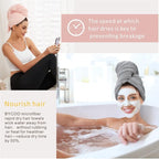 2 Pack Large Microfiber Hair Towel Wrap - Image 4