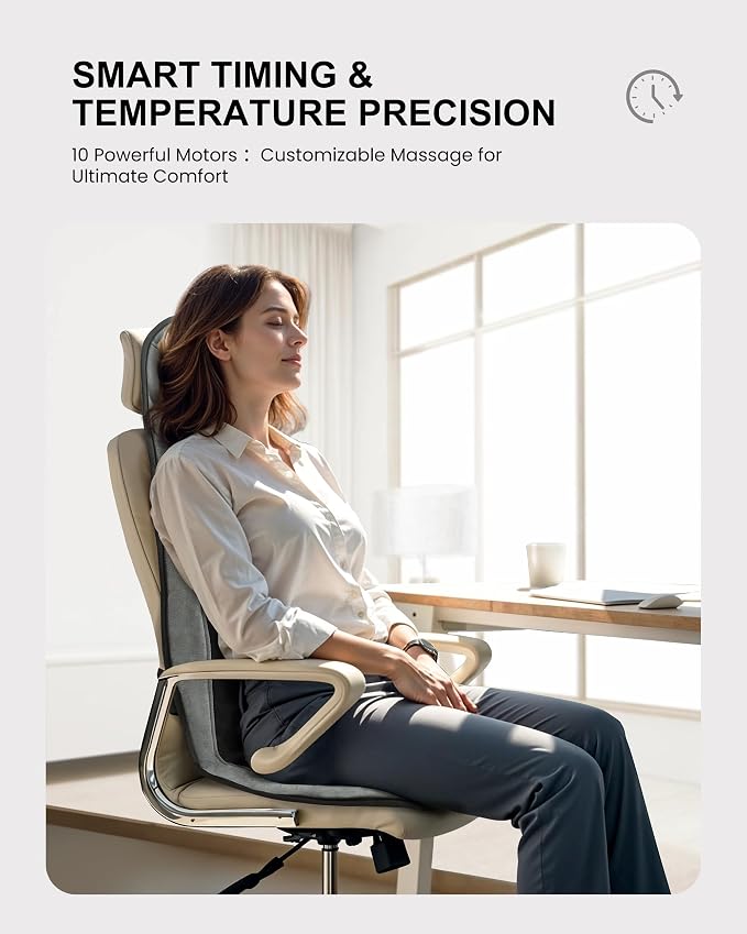 COMFIER Back Massager with Heat, Massage Chair Mat with Adjustable Lumbar - Image 7
