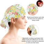 Scrub Caps Women Nursing Hats Floral Flowers - Image 3