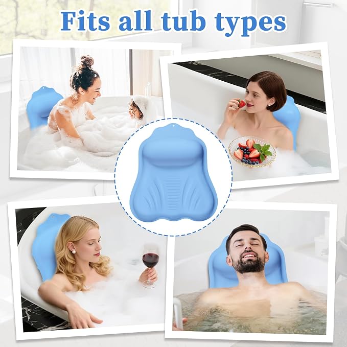 Luxury Silicone Bath Pillow for Tub, New Cloud-Soft 4D Air-Cushion Bathtub - Image 6