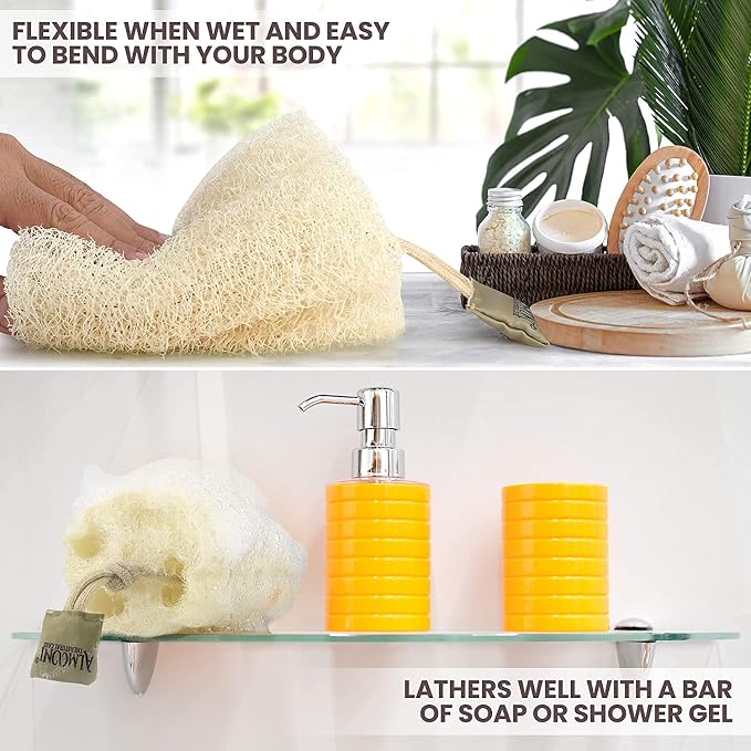 Almooni Natural Loofah Exfoliating Body Scrubber - Image 3