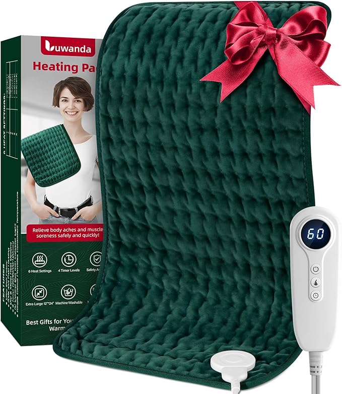 Heating Pad for Back Neck Shoulder Pain Relief and Period Cramps, Large Heating by luwanda