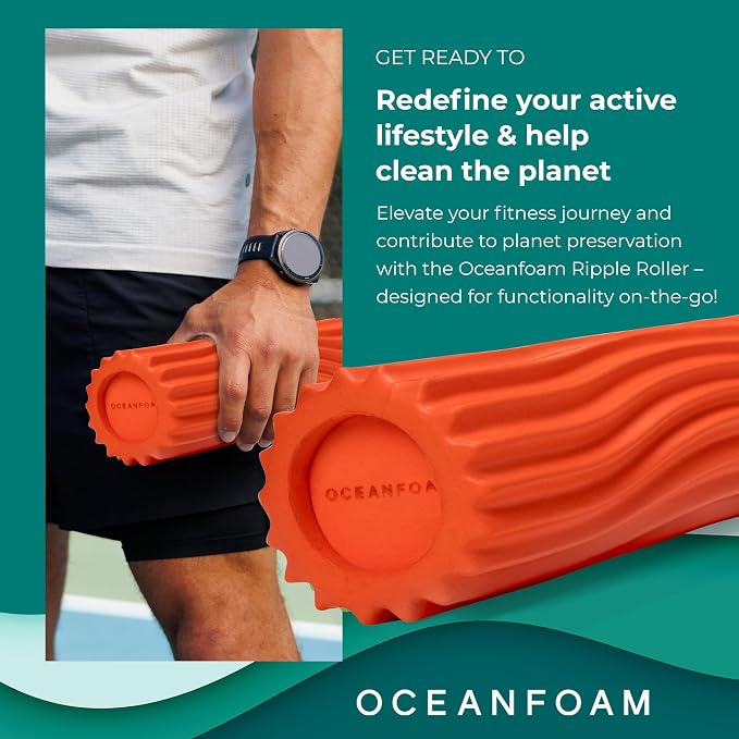 Oceanfoam Ripple Travel Foam Roller Firm Mini Foam Roller - Image 4