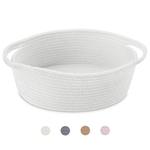 ABenkle Small Basket with Handles, Boho Decorative Rope Woven Dog Cat Toy by ABenkle