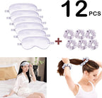 12Pcs Silk Sleep Masks Satin Eye Mask Silky Eyes Cover Blindfold Eyeshade Hair - Image 2