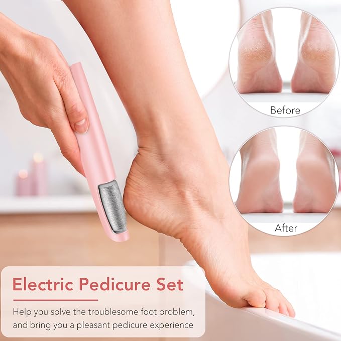 Electric Callus Remover for Feet, Professional Pedicure Kit Foot Scrubber for - Image 3