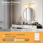 Gold Bathroom Vanity Light 23.6 inch, 20W Dimmable 5CCT LED Modern Bathroom - Image 4