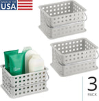 iDesign Plastic Handle-Portable Shower Caddy-Set of 3-Light Gray Basket - Image 2