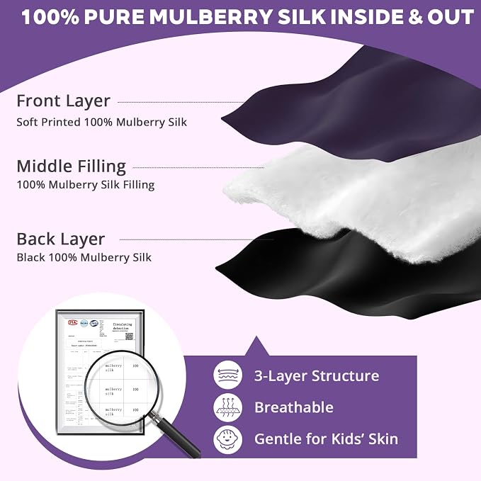Kids Silk Sleep Mask: 100% Mulberry Silk Eye Mask - Image 3