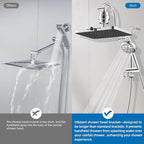 Hibbent 5-spray Dual Filtered Rainfall Shower Head Combo, High Pressure 13'' - Image 7