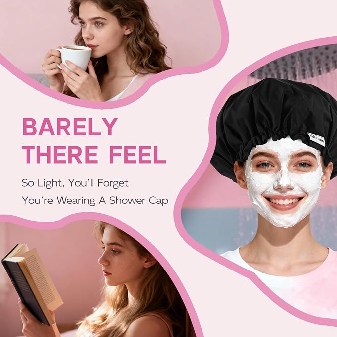 Years Calm Shower Cap for Women Waterproof Reusable – 27g Ultra Lightweight - Image 6