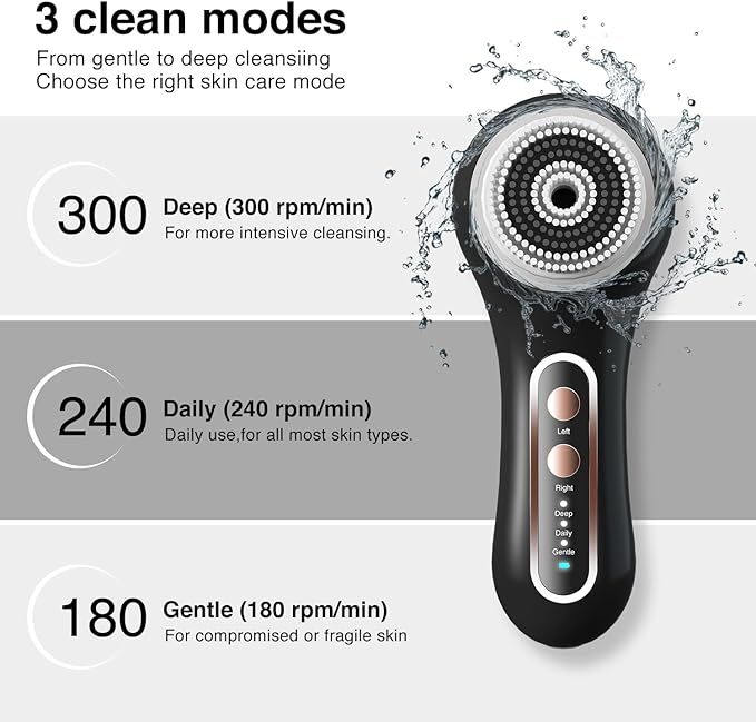 UMICKOO Electric Facial Cleansing Brush, 2-Way Rotating Face Scrubber - Image 5