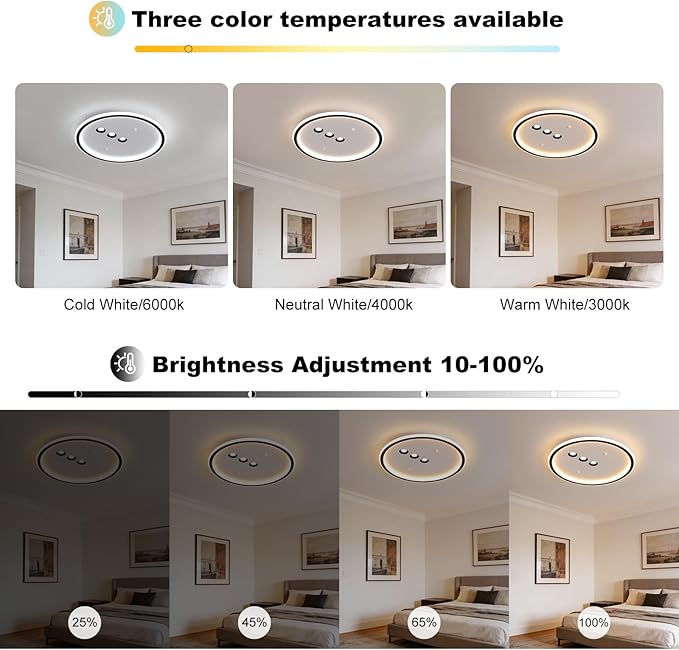 Shine LUEST Modern Round LED Flush Mount Ceiling Light - Image 3