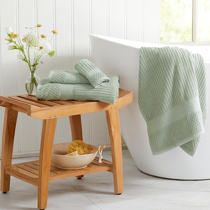 Springtree Home 100% Cotton Bath Towel Set | 6 Piece Set | Absorbent & - Image 4
