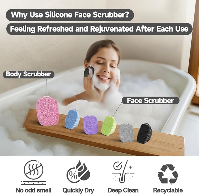 2 PCS Face Scrubber, Soft Silicone Face Exfoliator - Image 6