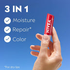 NIVEA Strawberry Lip Care, Nourishing Oils and Vitamin C & E, 3-in-1 Moisture - Image 3