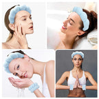 Zkptops Spa Headband for Washing Face Wristband Set Sponge Makeup Skin Care - Image 4