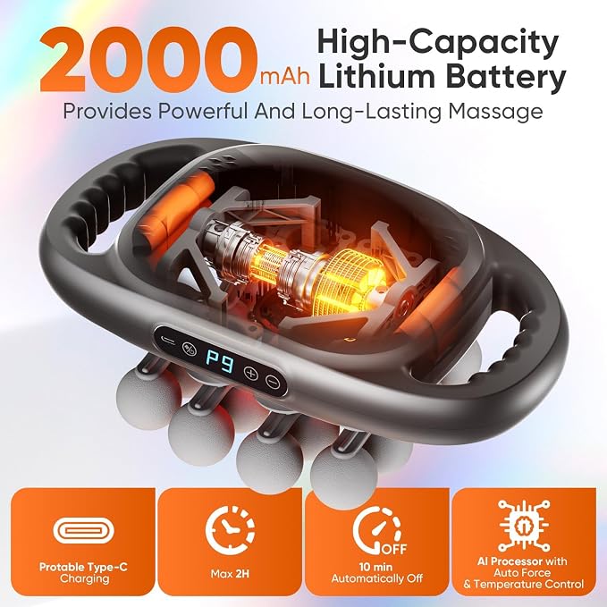 16 Head Massage Gun Deep Tissue, Quiet Back Massager - Image 6