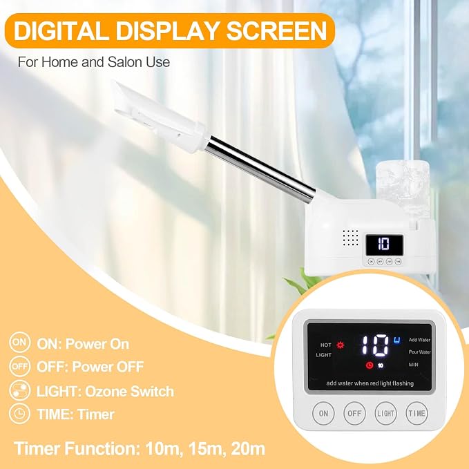 Professional Facial Steamer, Hot Mist Spray, Timer Function - Image 5