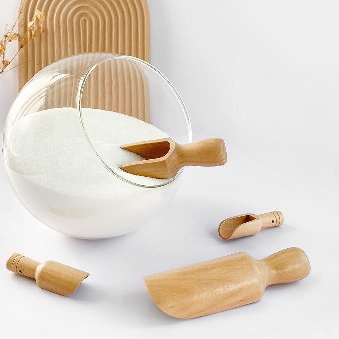 Wooden Scoops 5.5" and 3", 1 standard bath salt scoop and 1 mini scoop - Image 4