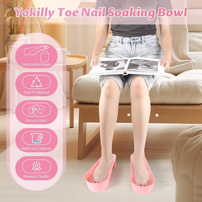 Yokilly Toe Nail Soaking Bowl, Shoe Design Foot Bath Soak Tub Bowl, Acetone - Image 5