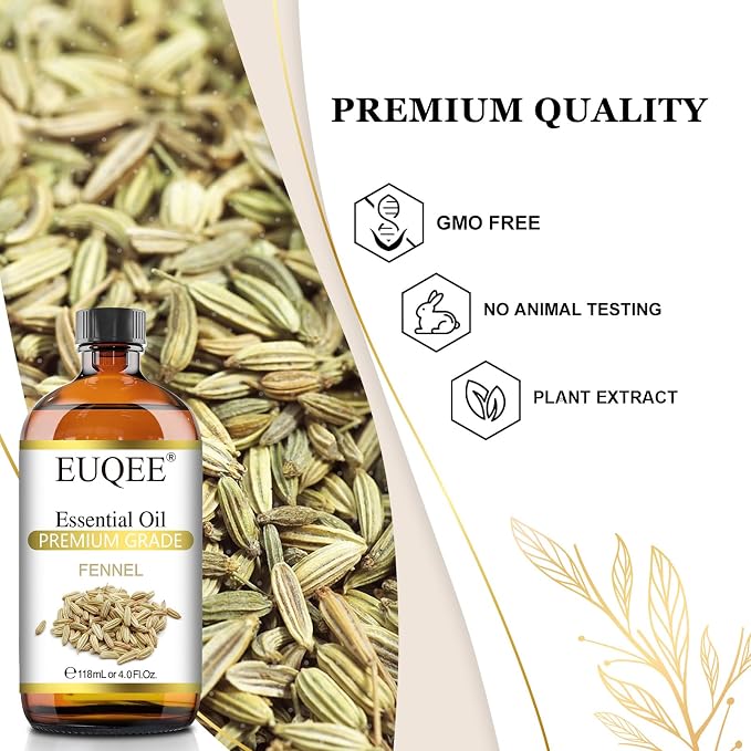 EUQEE Fennel Essential Oil 4Fl.Oz Pure Fennel Oil - Image 3