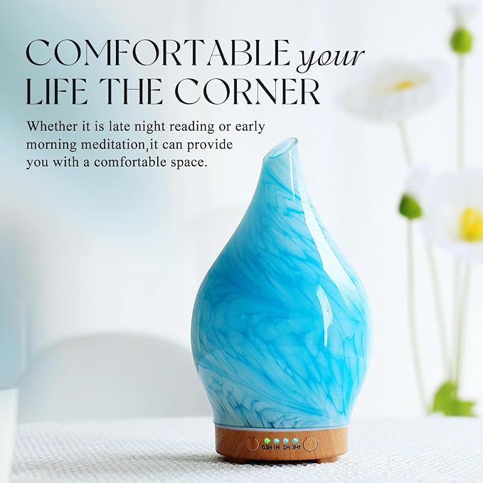 Porseme 150ml Essential Oil Diffuser Glass Color Changing Aroma Air Diffusers - Image 4