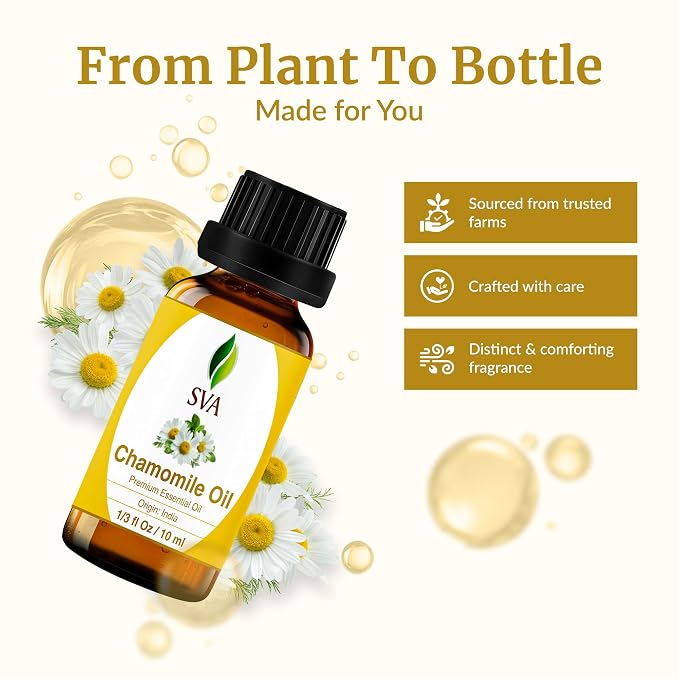 SVA Chamomile Essential Oil – 1/3 Fl Oz – 100% Natural Chamomile Oil - Image 4