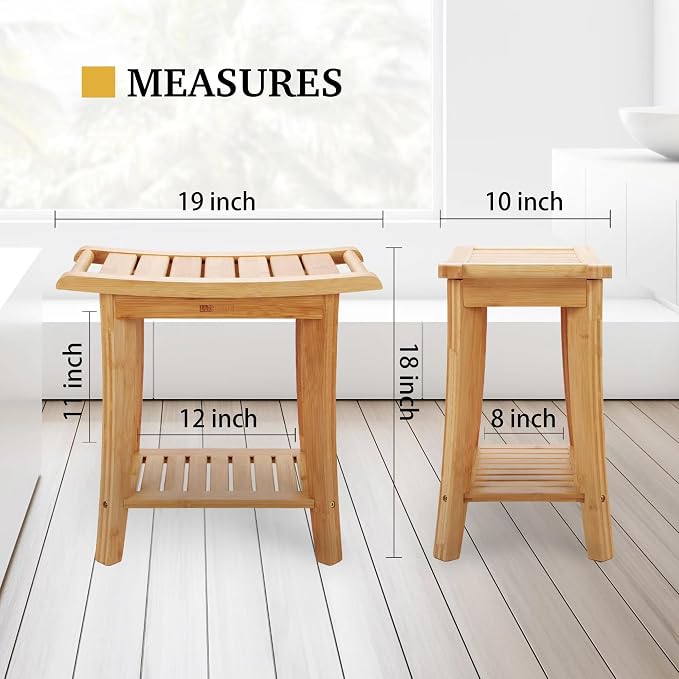 Unibambou Bamboo Shower Bench - Image 3