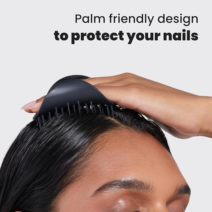 Tangle Teezer Scalp & Shampoo Hairbrush, to Exfoliate, and Cleanse, Onyx Black - Image 4