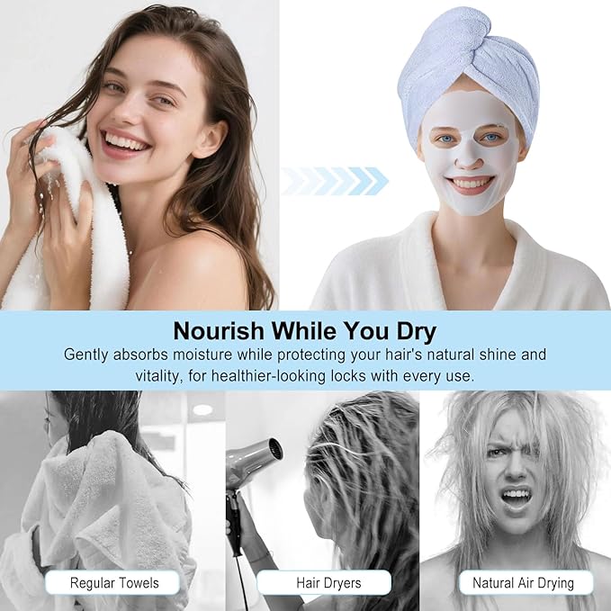 Microfiber Hair Drying Towel Wrap - Image 4