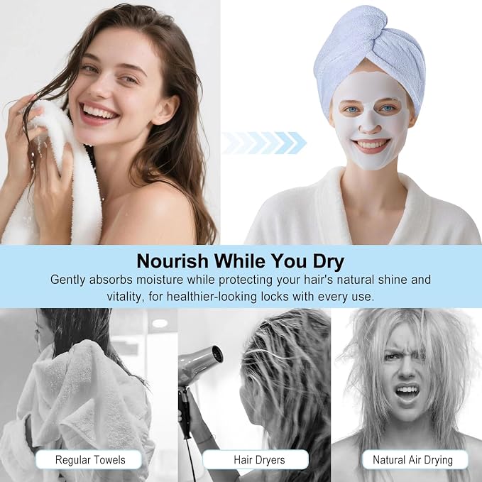 Microfiber Hair Drying Towel Wrap - Image 7