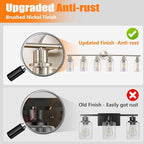 DLLT 6-Light Bathroom Light Fixtures: Nickel Modern Vanity Lights - Image 4