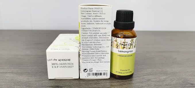 Lemongrass Essential Oil 1.01fl.oz/30ml, PHATOIL Lemongrass Oils Long Lasting - Image 8