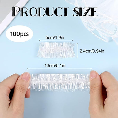 100 Pcs Disposable Ear Covers for Shower, Waterproof Plastic Ears Shower Caps - Image 2