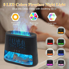 Fireplace Flame Diffuser & Himalayan Salt Lamp, 8 Colors Aromatherapy Diffuser - Image 5