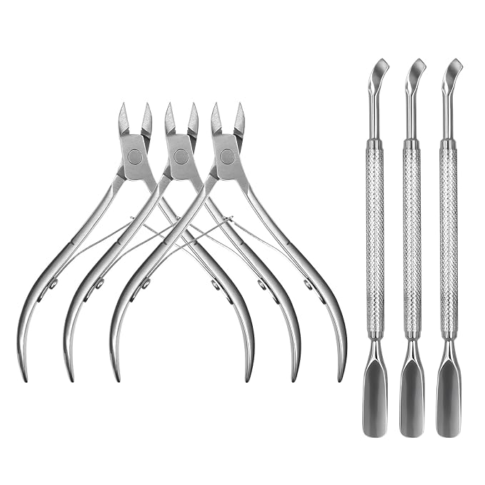 6Pcs Cuticle Clipper with Cuticle Pusher Set, Professional Stainless Steel Dead by Unknown