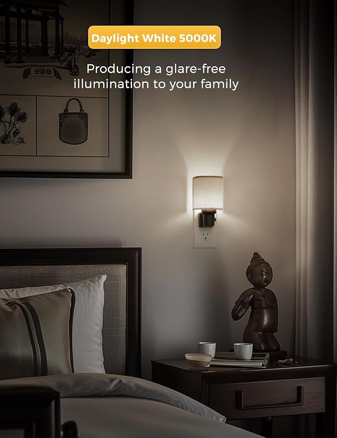 L LOHAS LED Bright Night Lights Plug into Wall, Plug in Night Light Dimmable - Image 5