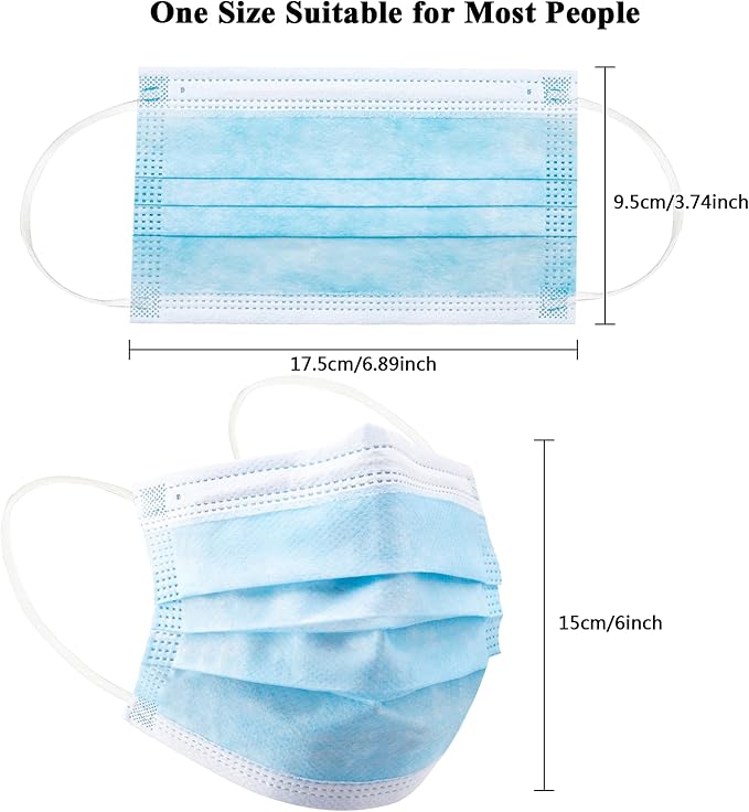akgk Disposable Face Masks 100Pcs, 3 Ply Disposable Mask - Image 5