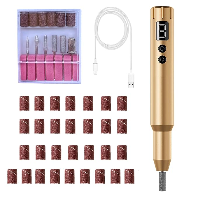 Nail Drill Kit Electric Rechargeable Set Cordless Nail Art Grinding Machine by Unknown