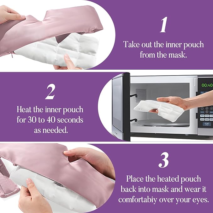 Lavender Heated Eye Mask, Weighted Sleep Mask - Image 6