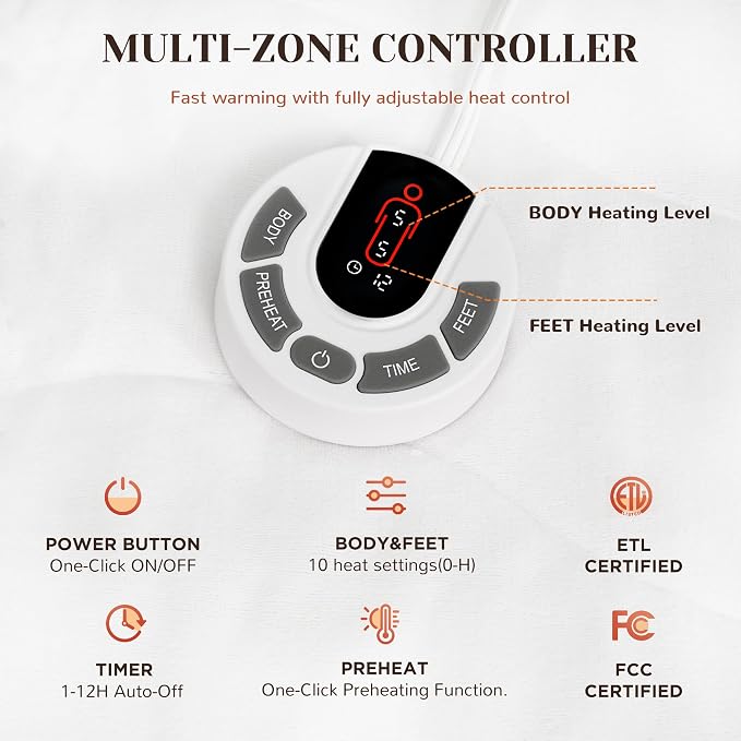 GOTCOZY Multi-Zone Heated Mattress Pad Full Size - Image 3
