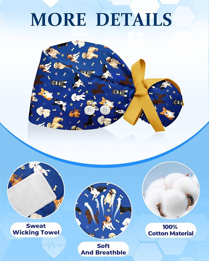 Plifal 100% Cotton Scrub Cap - Image 3
