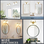 AKEZON Bathroom Light Fixtures 2-Light Brushed Gold Vanity Light, Modern - Image 5