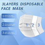 100Pcs White Disposable Face Mask, 3 Ply Masks - Image 2