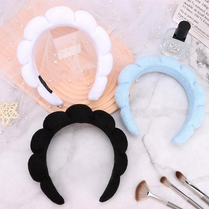 3 Pack Hairband for Washing Face, Skincare Headbands Makeup Headband Sponge - Image 7