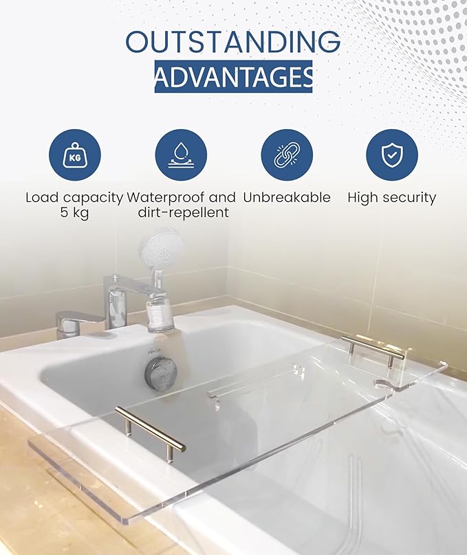 Acrylic Bathtub Tray Bathtub Tray Caddy Bath Tray Table - Image 5