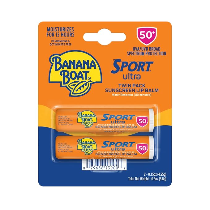 Banana Boat Sport Ultra SPF 50 Lip Sunscreen Twin Pack SPF Lip Balm Pack by BANANABOAT