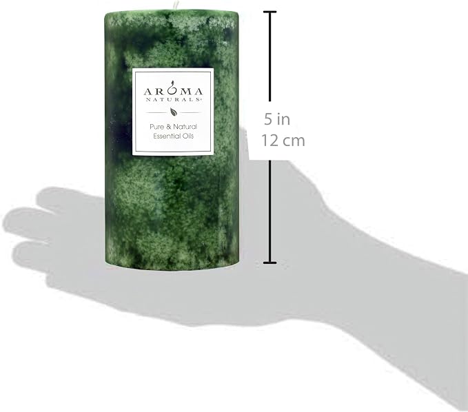 Aroma Naturals Holiday Juniper, Spruce and Basil Essential Oil Pillar Candle - Image 3